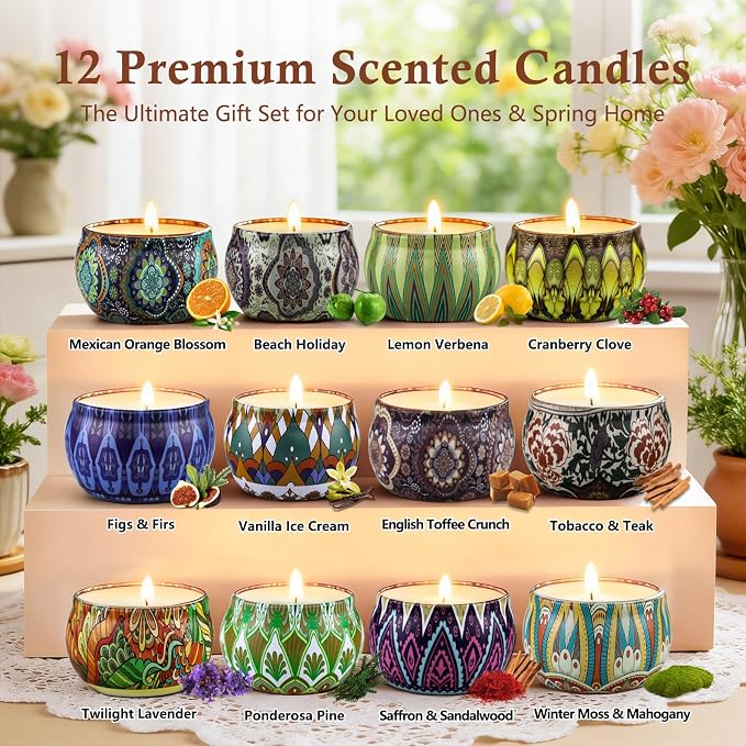 ChristmasGiftsCandles Scented Candles Gift Set,12 Pack Candles for Home Scented, alternate product view 2