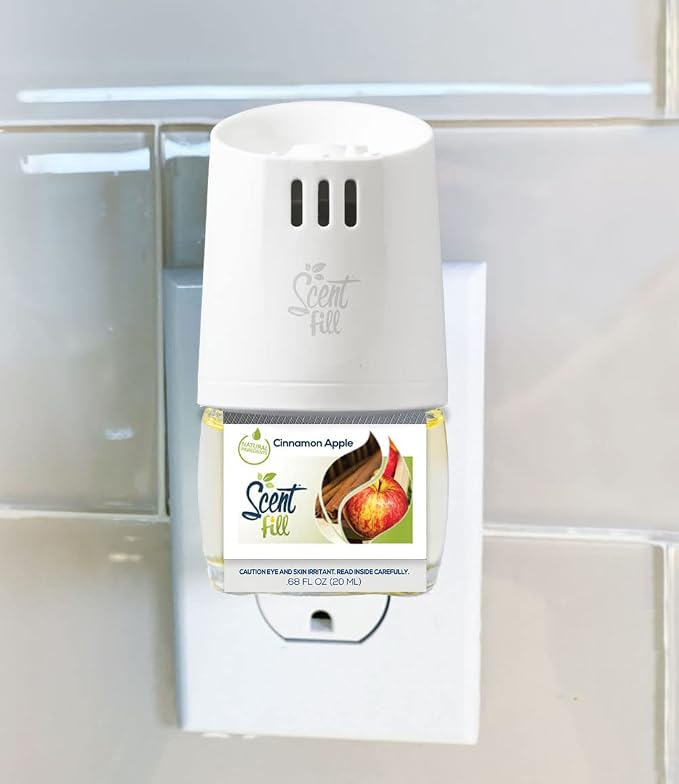 Cinnamon Apple Plug in Air Freshener, Scented Oil Refills, 4 Refills + Diffuser, alternate product view 2