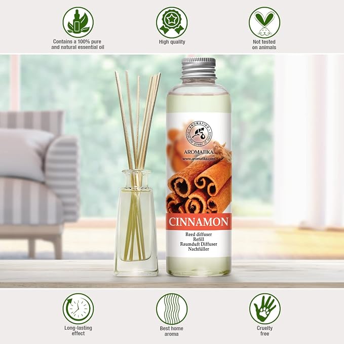 Cinnamon Reed Diffuser Refill with Natural Essential Cinnamon Oil 6.8 Fl Oz - Fresh & Long Lasting Fragrance, alternate