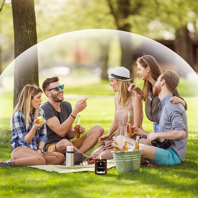 Citronella Candles Indoor Outdoor, Citronella Scented Candle, Natural Soy Wax Candle for Summer Outside Garden Camping