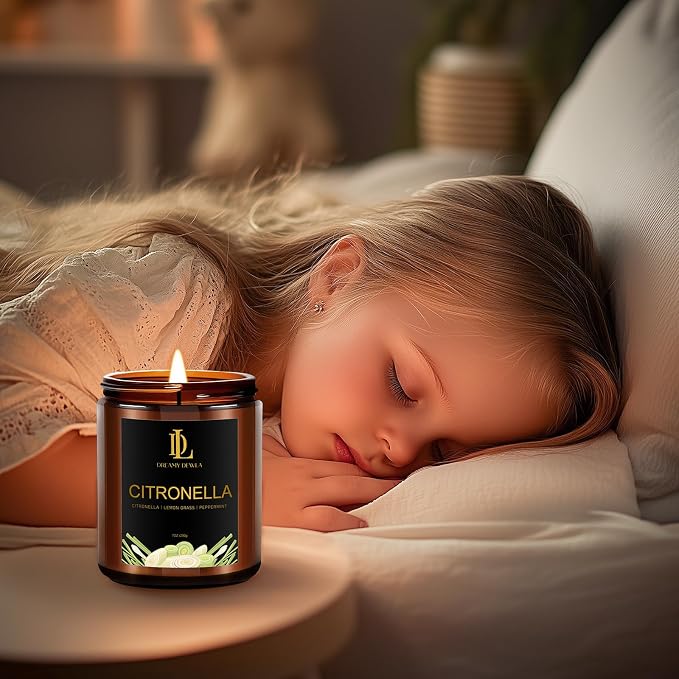 Citronella Candles Indoor Outdoor, Citronella Scented Candle, Natural Soy Wax Candle for Summer Outside Garden Camping