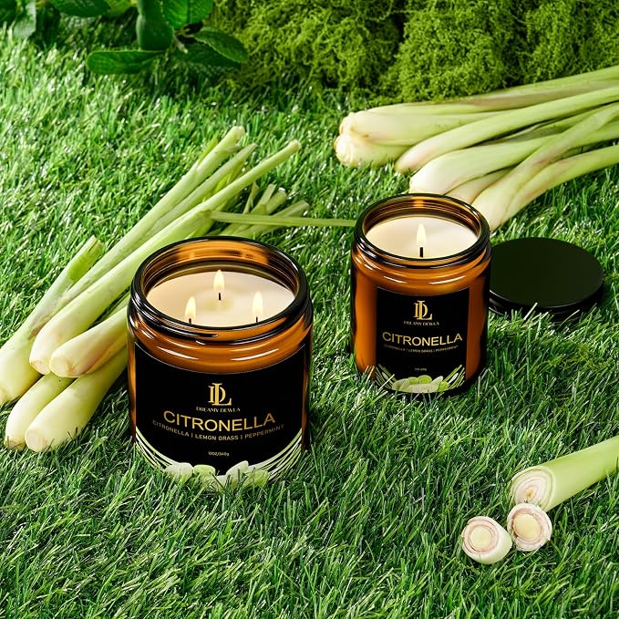 Citronella Candles Indoor Outdoor, Large 3 Wick 12oz Scented Candles up to 60 Hours Burning, alternate product view 6