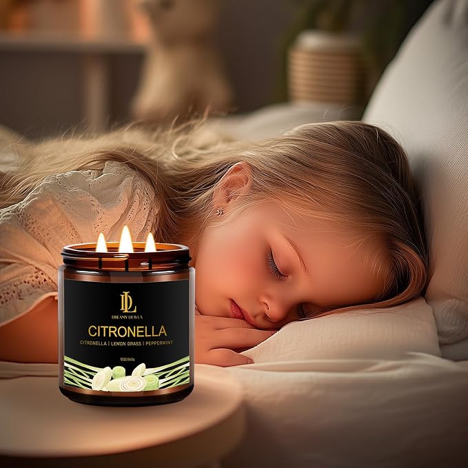 Citronella Candles Indoor Outdoor, Large 3 Wick 12oz Scented Candles up to 60 Hours Burning, alternate product view 7