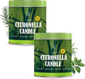 Citronella Candles Outdoor Set, 2 Pack Jar Candle for Patio Camping Backyard Picnic, Scented Candles Sets Gifts for Men