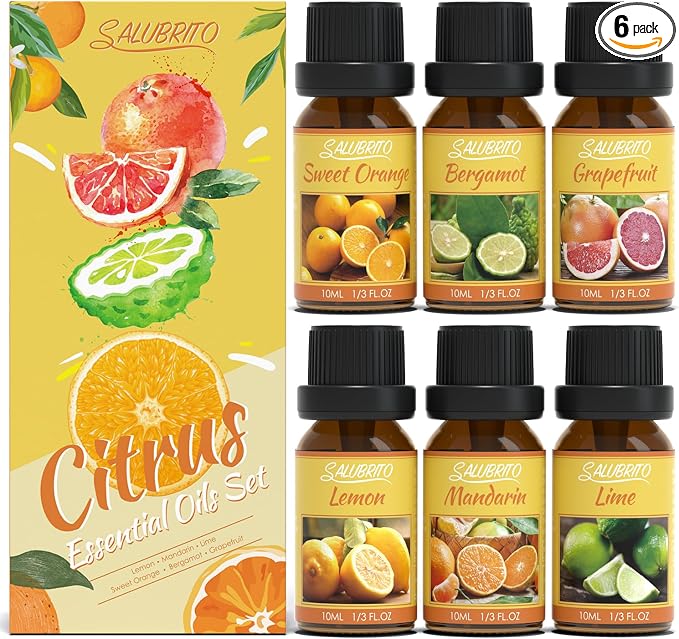 Citrus Essential Oils Set for Diffuser, Fragrance Oil | Sweet Orange, Bergamot, Lemon, Grapefruit, Mandarin Orange, product
