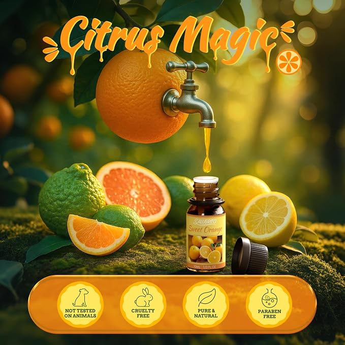 Citrus Essential Oils Set for Diffuser, Fragrance Oil | Sweet Orange, Bergamot, Lemon, Grapefruit, Mandarin Orange, alternate