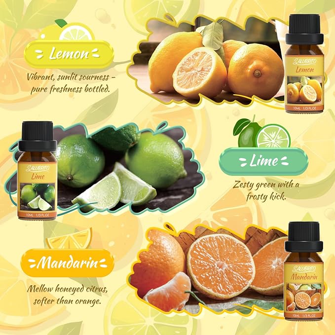 Citrus Essential Oils Set for Diffuser, Fragrance Oil | Sweet Orange, Bergamot, Lemon, Grapefruit, Mandarin Orange, alternate