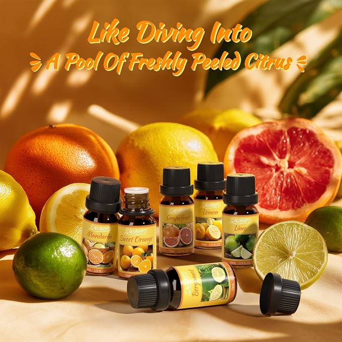Citrus Essential Oils Set for Diffuser, Fragrance Oil | Sweet Orange, Bergamot, Lemon, Grapefruit, Mandarin Orange, alternate