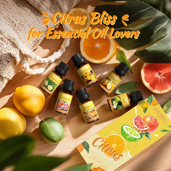 Citrus Essential Oils Set for Diffuser, Fragrance Oil | Sweet Orange, Bergamot, Lemon, Grapefruit, Mandarin Orange, alternate