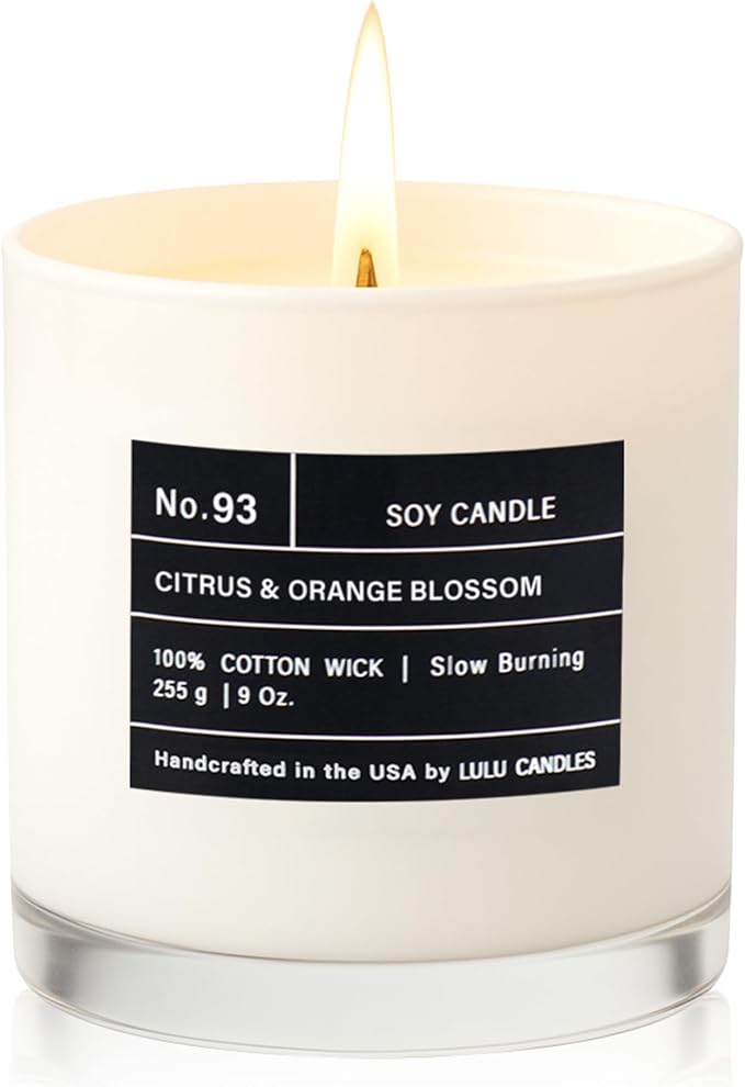 | Citrus & Orange Blossom | Luxury Scented Soy Jar Candle | Hand Poured in The USA | Highly Scented & Long, alternate product