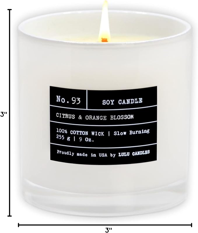 | Citrus & Orange Blossom | Luxury Scented Soy Jar Candle | Hand Poured in The USA | Highly Scented & Long, alternate product