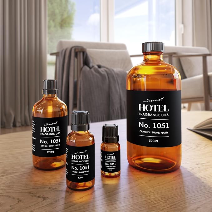Citrus Zest Hotel Diffuser Oil No. 1051 - Orange Lemon Peony - Premium Fragrance Oil for Ultrasonic and Waterless Diffusers