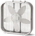 Classic 22.5-Inch Box Fan, 3-Speed Settings with Weather-Resistant Motor for Indoor and Outdoor Use, Quiet Operation, White