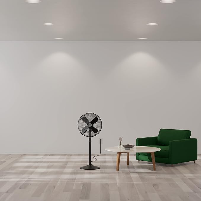 Classic S16 Oscillating Standing Fan Adjustable Height 16 Inch, 3 Speeds, Matte Black, 97316, alternate product view 3
