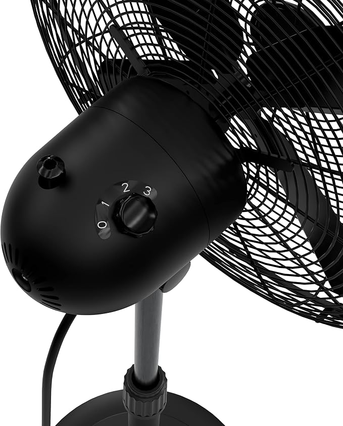 Classic S16 Oscillating Standing Fan Adjustable Height 16 Inch, 3 Speeds, Matte Black, 97316, alternate product view 12