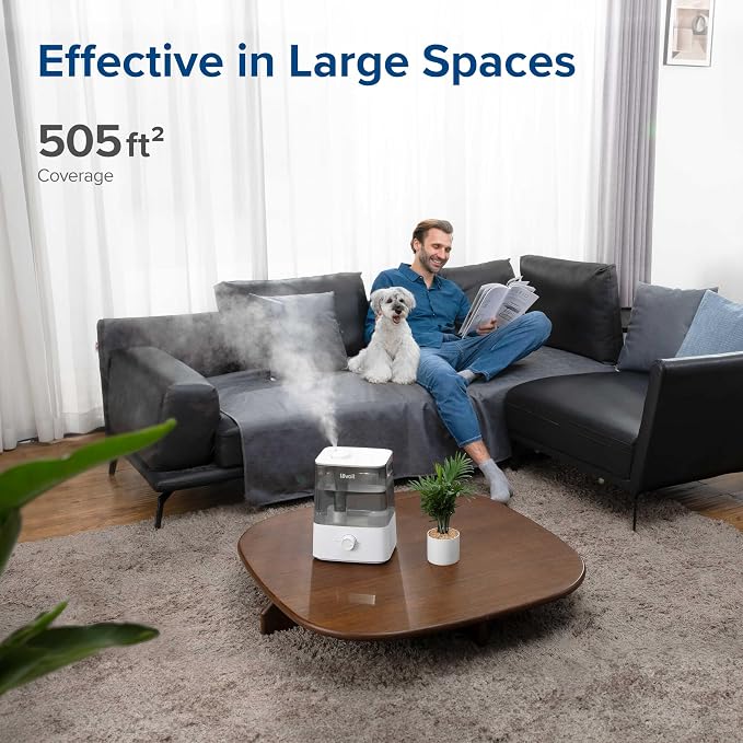 Classic300 Ultrasonic Top Fill Humidifier, Extra Large 6L Tank Last 60-Hour - Super Quiet, Easy to Use and Clean, 360°
