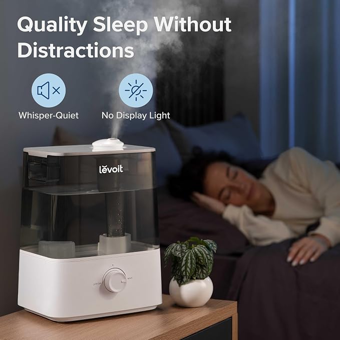 Classic300 Ultrasonic Top Fill Humidifier, Extra Large 6L Tank Last 60-Hour - Super Quiet, Easy to Use and Clean, 360°