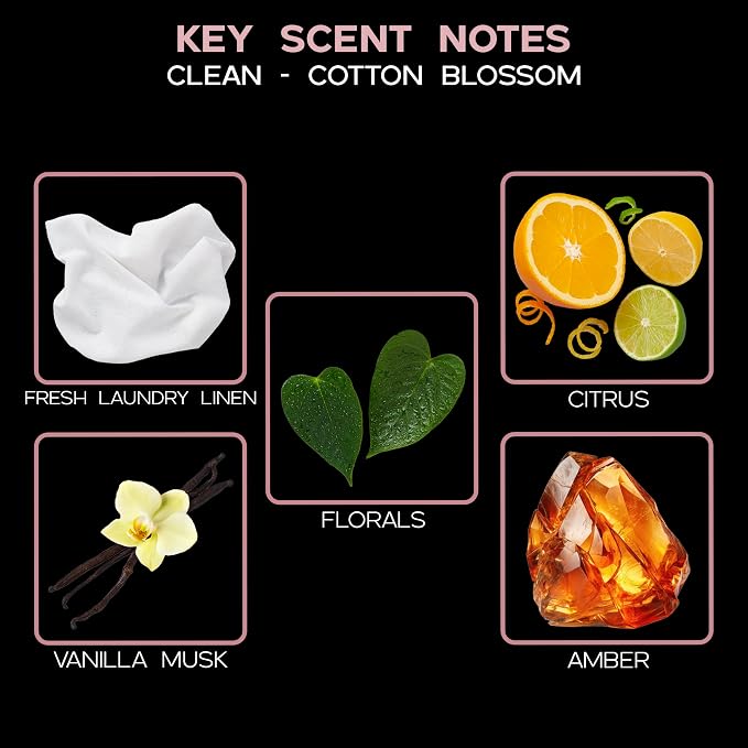 Clean Cotton Blossom Diffuser Oil - Luxury Essential Oils for Diffuser Refill & Air Freshener Room Spray, alternate product