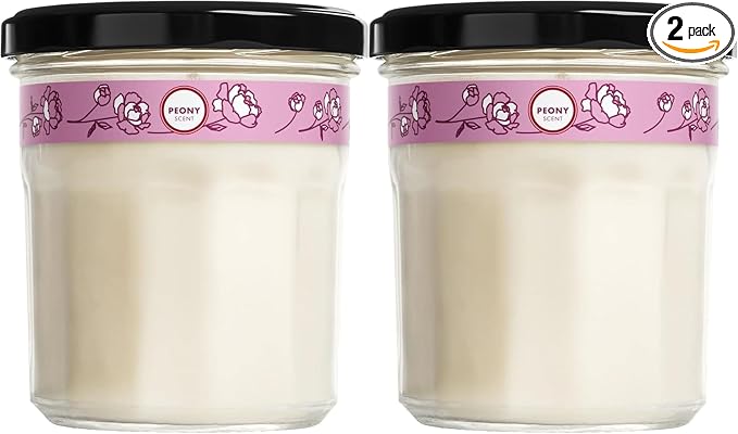 CLEAN DAY Aromatherapy Candle, 35 Hour Burn Time, Made with Soy Wax and Essential Oils, Peony, 7.2 Oz, Pack of 2