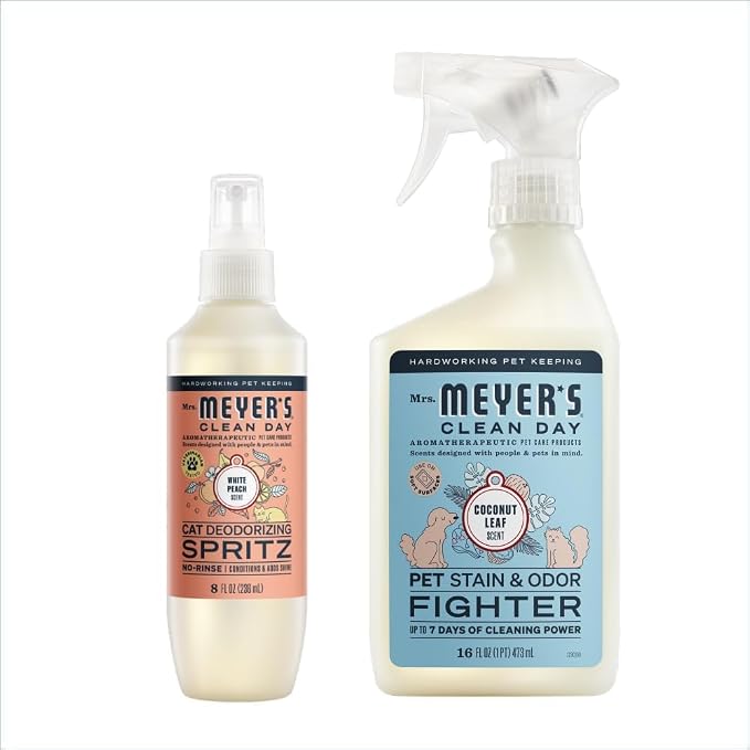 Clean Day Cat comfort Kit, includes Cat Deodorizing Spritz - White Peach and Pet Stain & Odor Fighter, alternate product view