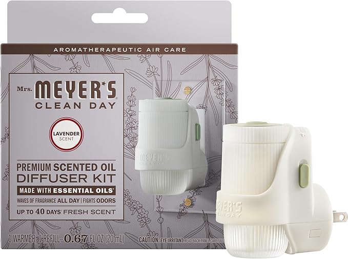 CLEAN DAY Premium Scented Oil Diffuser Kit, Lavender, 1 warmer and.67 fl oz refill, product image
