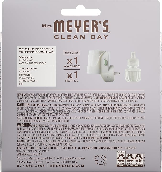CLEAN DAY Premium Scented Oil Diffuser Kit, Lavender, 1 warmer and.67 fl oz refill, alternate product view 2