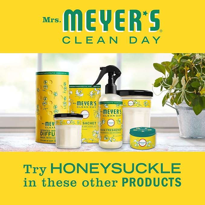 CLEAN DAY Soy Aromatherapy Candle,35 Hour Burn Time,Made with Soy Wax and Essential Oils,Honeysuckle,7.2 Oz,(Pack of 6)