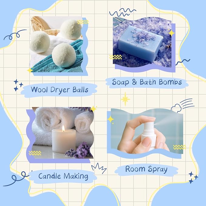 Clean Essential Oils Set, Natural Fragrance Oil for Diffuser, Soap Making - Fresh Linen, Clean Home, Fresh Cotton, Soft