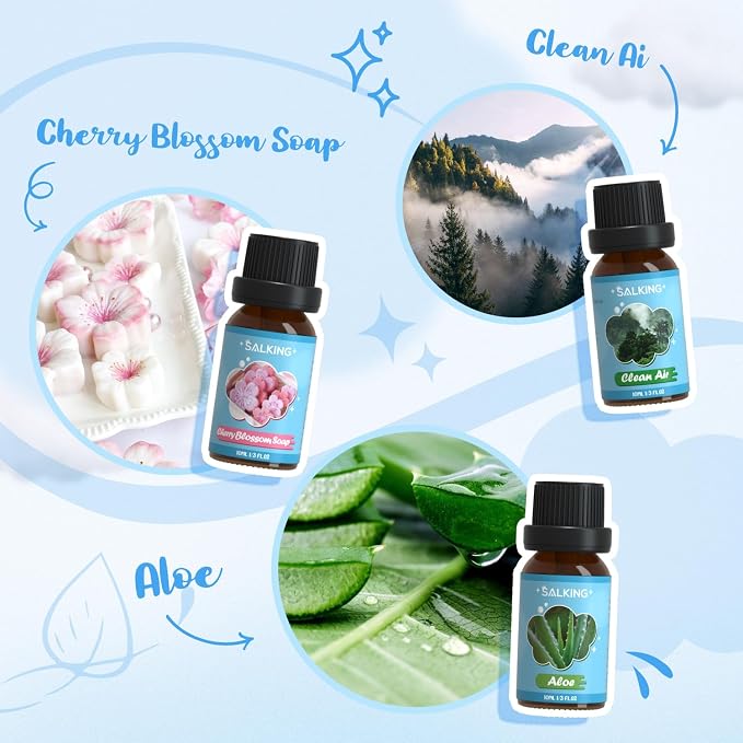 Clean Fragrance Oils, Premium Essential Oil for Diffuser, Scented Oil Gift Set for Soap Candle Making - Lemongrass, Fresh