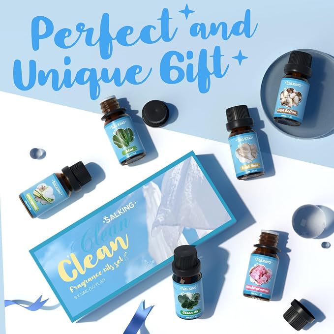Clean Fragrance Oils, Premium Essential Oil for Diffuser, Scented Oil Gift Set for Soap Candle Making - Lemongrass, Fresh