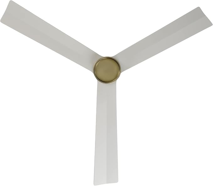 Clean Indoor and Outdoor 3-Blade Smart Ceiling Fan 54in Satin Brass Matte White with Remote Control, alternate product view 7