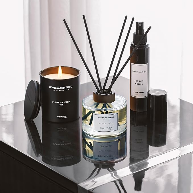 Clean Linen Reed Diffuser Set - Luxury Fragrance Reed Diffusers for Home, Office & Bathroom Décor, alternate product view 6