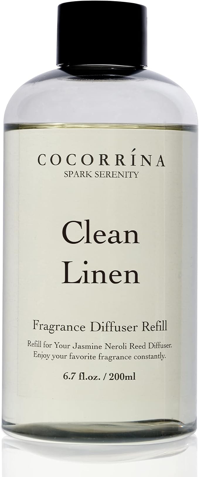 Clean Linen Scented Reed Diffuser Oil with 8 Sticks Fragrance for Bedroom, Bathroom, Oil Diffuser, Home Décor, 6.7 fl oz.