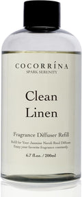 Clean Linen Scented Reed Diffuser Oil with 8 Sticks Fragrance for Bedroom, Bathroom, Oil Diffuser, Home Décor, 6.7 fl oz.