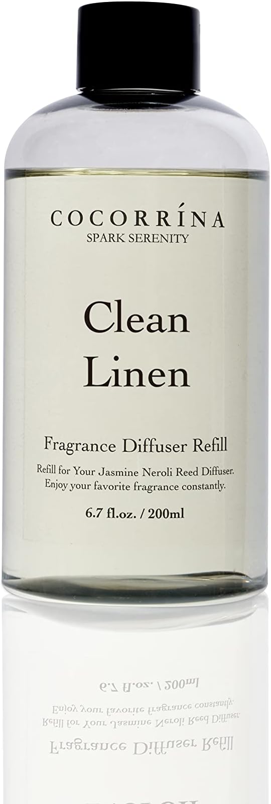 Clean Linen Scented Reed Diffuser Oil with 8 Sticks Fragrance for Bedroom, Bathroom, Oil Diffuser, Home Décor, 6.7 fl oz.