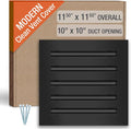 Clean Modern AC Vent Cover 10 x 10 (Duct Opening Cutout) - Decorative Black Air Vent - Standard Linear Slot Diffuser