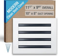 Clean Modern AC Vent Cover 10 x 8 (Duct Opening Cutout) - Decorative White Air Vent - Standard Linear Slot