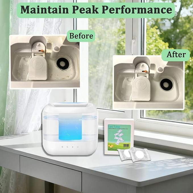 Cleaning Tablets for Humidifiers & Diffusers, Remove Stains and Residue, help reduce Buildup, Humidifier Cleaner Tablets