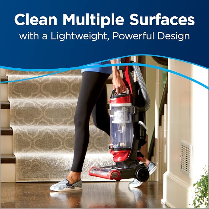 CleanView Bagless Vacuum, Powerful Multi Cyclonic System, Large Capacity Dirt Tank, Specialized Pet Tools, Easy Empty Red