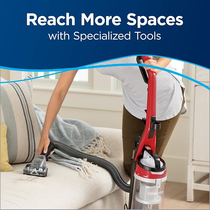 CleanView Bagless Vacuum, Powerful Multi Cyclonic System, Large Capacity Dirt Tank, Specialized Pet Tools, Easy Empty Red