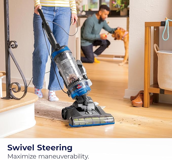 CleanView Swivel Rewind Vacuum with Automatic Cord Rewind, TurboEraser Upholstery Tool, Triple Action Brush Roll, Swivel