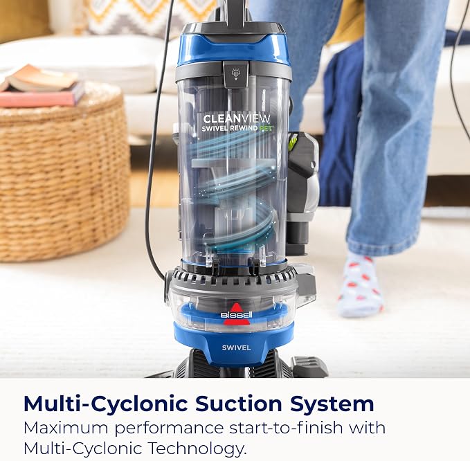 CleanView Swivel Rewind Vacuum with Automatic Cord Rewind, TurboEraser Upholstery Tool, Triple Action Brush Roll, Swivel
