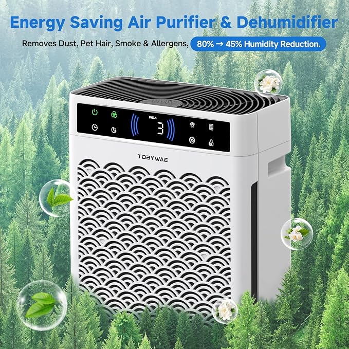 Clicknow Air Purifiers for Home, Large Room up to 3000 Ft2, HEPA Air Purifier for Home Pets with Filter, Air Quality Sensor