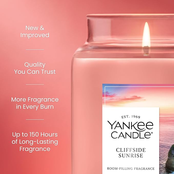 Cliffside Sunrise, Scented Candle, 22oz Large Jar with up to 150 Hour Burn Time, Giftable, alternate product view 3