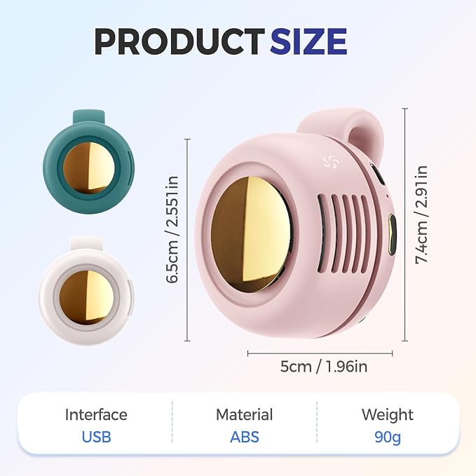 Clip on Fan Portable, 2026 New Adjustable 3-Speed Suspended Waist Fans, Mini Whirlwind Fan for Waist Clip Fans, Suitable for
