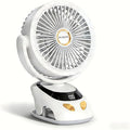 Clip on Fan Rechargeable with LED Light, 10000mAh Battery & Digital Display, 40H, 5-Speed Quiet Desk Fan with Sturdy Clamp
