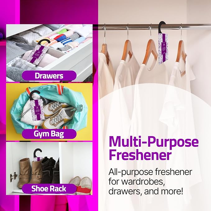 Closet Deodorizer for Women (6-Pack) | Berry Closet Freshener | Small Space Air Freshener For Wardrobe, Closets, Drawers
