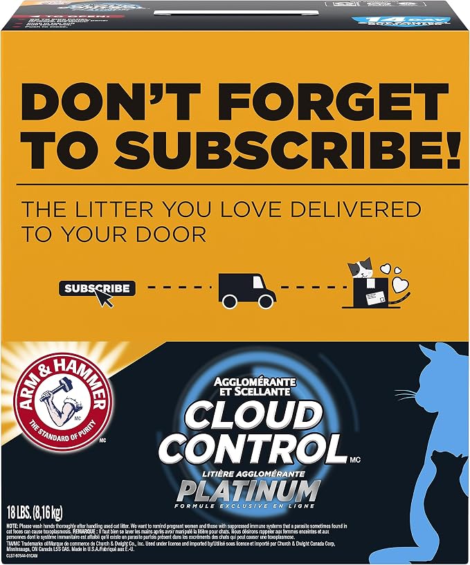 Cloud Control Platinum Cat Litter,Hypoallergenic,Dust-Free,Multi-Cat,14-Day Odor Control,18 lbs – Dander Shield & Baking
