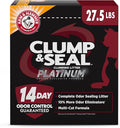 Clump & Seal Platinum Cat Litter, Multi-Cat, 14-Day Odor Control, Rock-Hard Clumps, 27.5 lbs – Powerful Odor Eliminator with