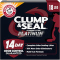 Clump & Seal Platinum Cat Litter, Multi-Cat, 14-Day Odor Control, Rock-Hard Clumps, 18 lbs – Powerful Odor